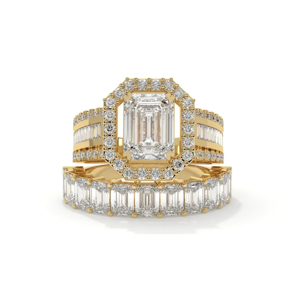 Majestic Allure Emerald-Cut Ring Set 