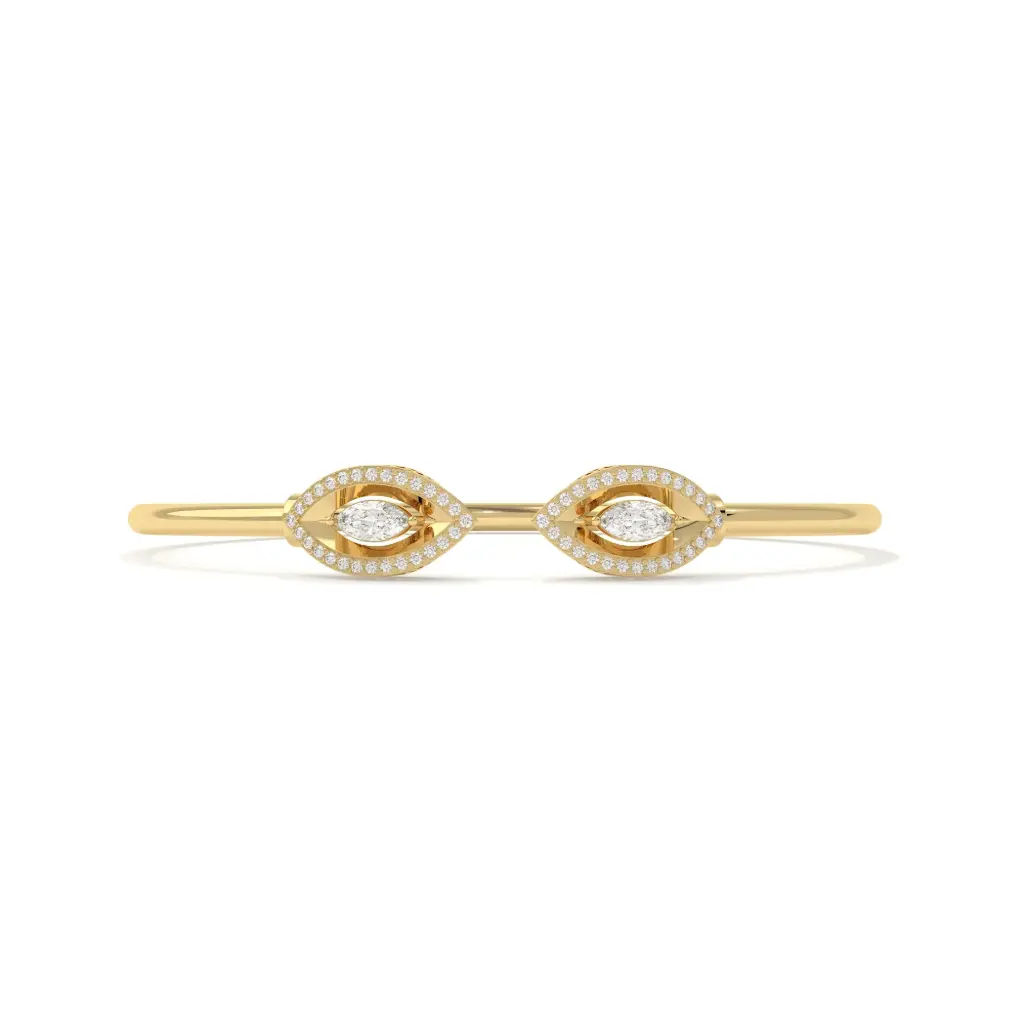 Marquise Diamond Halo Statement Bangle 