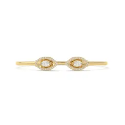 Marquise Diamond Halo Statement Bangle  (LAB GROWN, 18K YELLOW GOLD, 2-2 (2 2/16"))