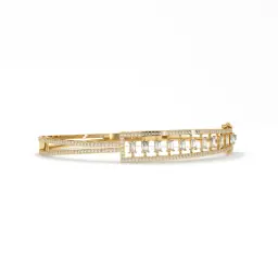 Regal Lattice Diamond Bangle  (LAB GROWN, 18K YELLOW GOLD, 2-2 (2 2/16"))