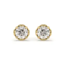 Classic Solitaire Diamond Studs  (LAB GROWN, 18K YELLOW GOLD)