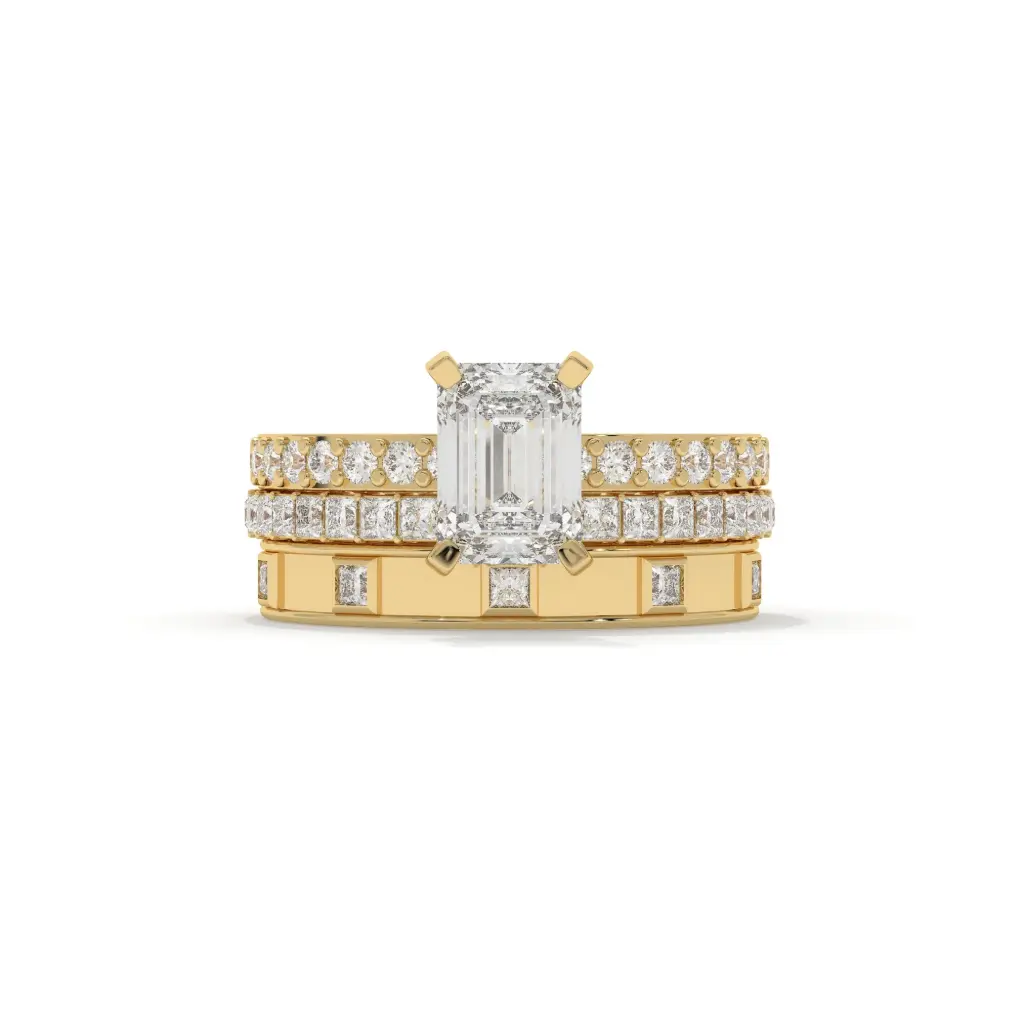 Emerald Majesty Triple Band Ring 