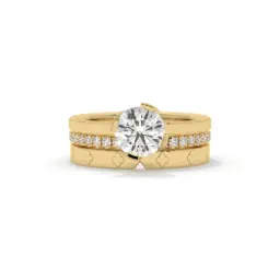Classic Round Harmony Ring Set  (LAB GROWN, 18K YELLOW GOLD)
