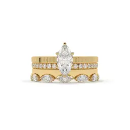 Marquise Elegance Layered Ring  (LAB GROWN, 18K YELLOW GOLD)