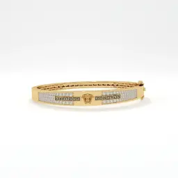 Medusa Greek Key Diamond-Studded Men's Bracelet 